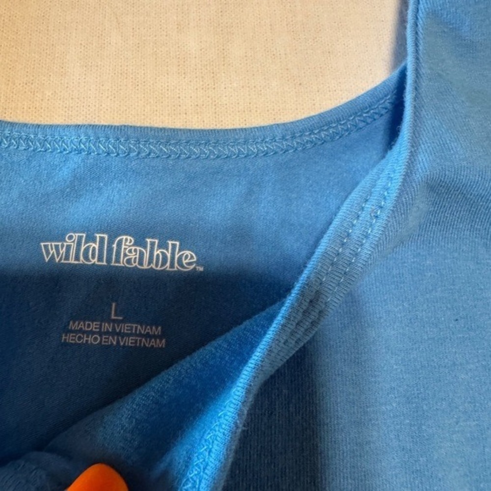 Wild Fable Blue Ribbed Crop Tank Top Women's Size Large‎ - Picture 2 of 7
